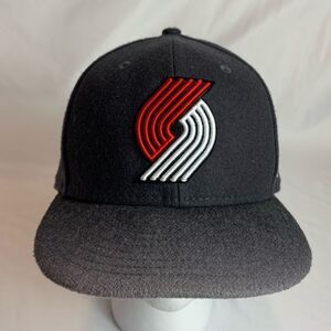 New Era Blazers Logo NBA Black Grey Wool Hat